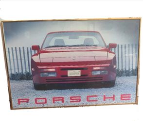 Vintage 1980s Porsche Poster Professionally Framed Towson Deborah License Plate