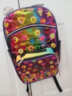 Emojination backpack with removable lunch bag, accessory innovation