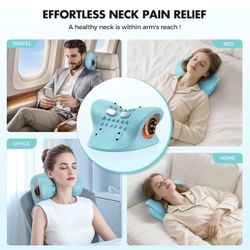 Massager, Electric Neck and Back Traction Relaxer Portable Compact Massage Pillow for Chair Ideal,