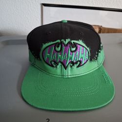 Six Flags Batman Joker Hat Hahaha Green Adjustable