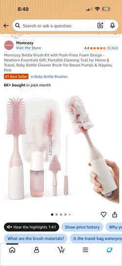 New Momcozy Press Foam Bottle Brush Kit