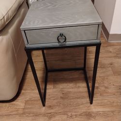 Silver Finish Night Stand - End Table - Side Table - Occasional Table
