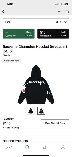 Supreme Champion Hoodie Size XL