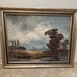 Vintage Antique Art paint frame 29” H X 37” L