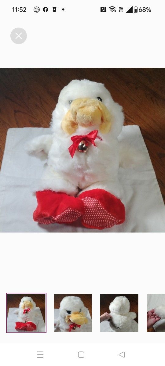 Plush Duck Stuff Animal Decked Out For The Holidays