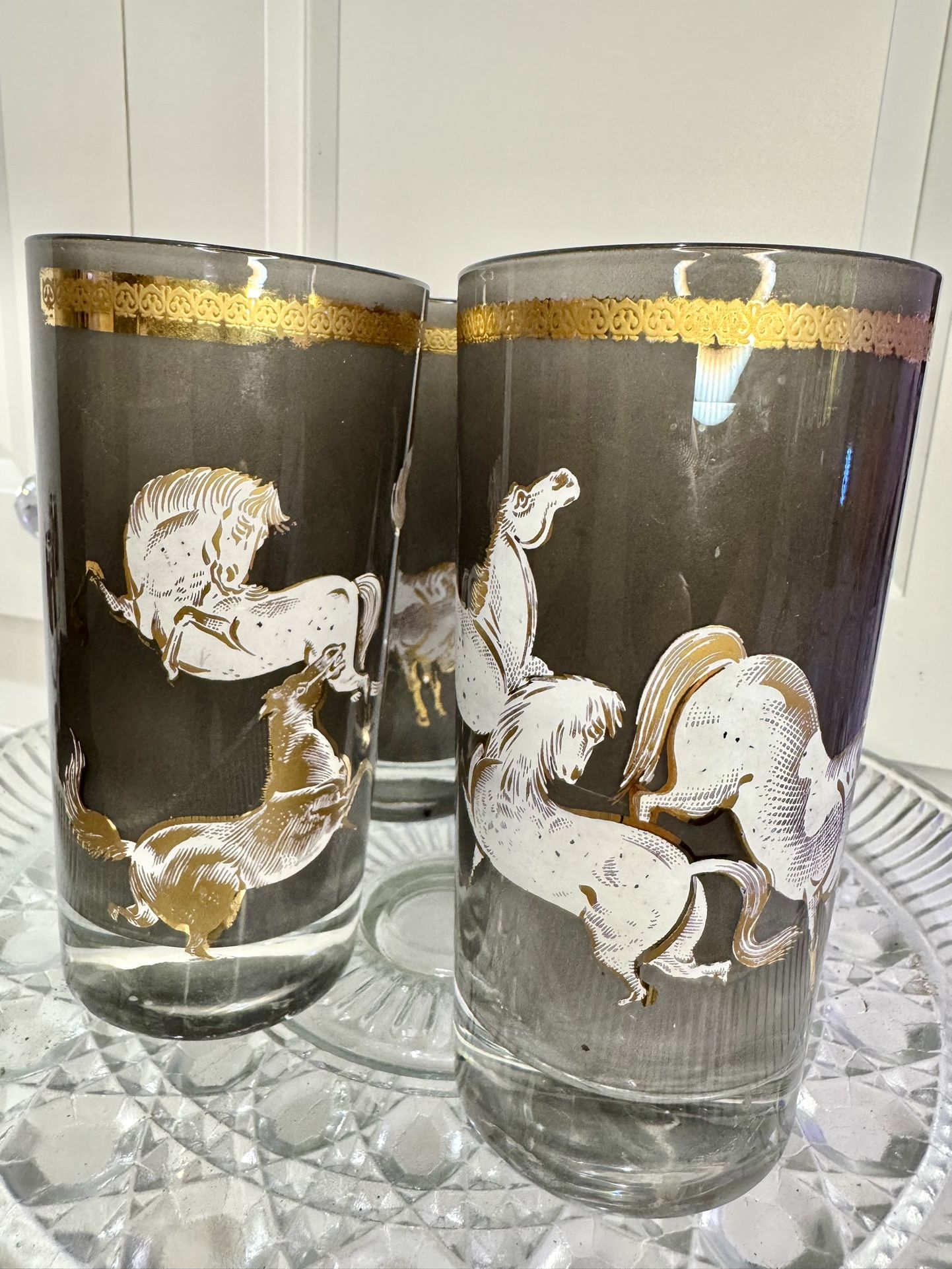 1950’s Culver Ming/wild Horses Highball Glasses