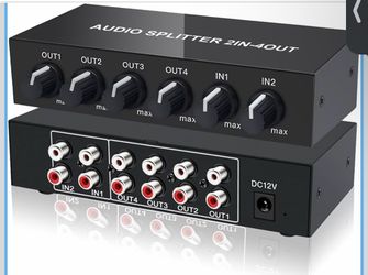 2-In-4-Out RCA Audio Splitter Mixer