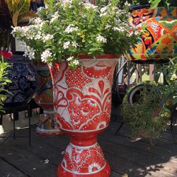 Flower Planter Talavera Urn With Plant $85
