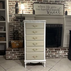 Stunning Refinished French Provincial Lingerie Chest / Tall Dresser / Linen Chest / Bathroom Storage