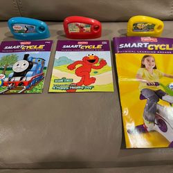 Fisher Price Smart Cycle • Lot of 3 Game Cartridges - Elmo, Thomas & Friends, and Learning Adventure 