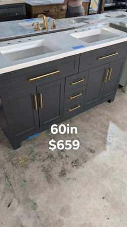 60in Double Bathroom Vanity with Top