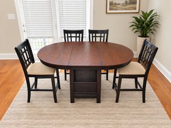 Dining Table & 4 Chairs - Coaster Lavon 5-Piece Counter Height Dining Set