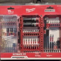 MILWAUKEE 75 PC IMPACT BIT SET ULTIMATE FIT SHOCKWAVE IMPACT DUTY