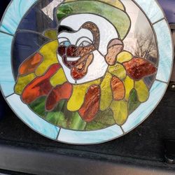 Large Stain glass Sun Catcher - Clown