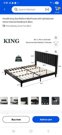 🔥 King Size Bed Frame $100