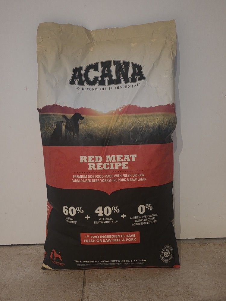 Dog Food by ACANA Red Meat Grain Free 25 lbs bag