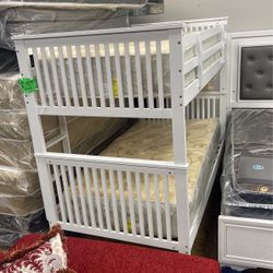 New Bunk Bed Wht Matress For $449