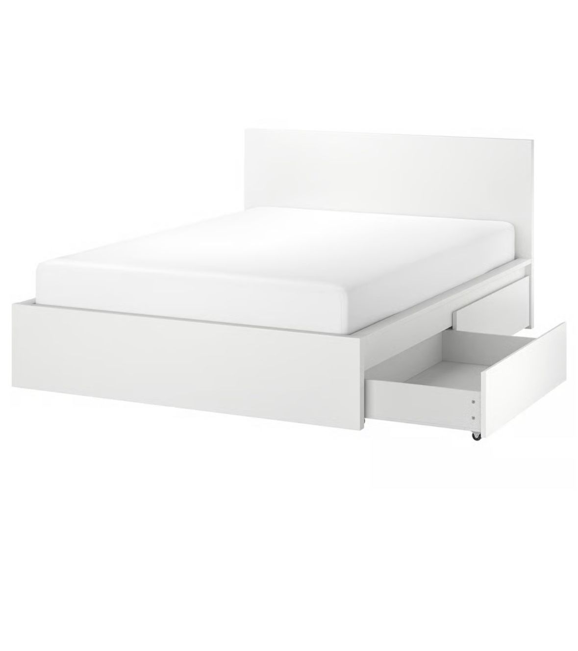 High bed frame/2 storage boxes (Size: Full)