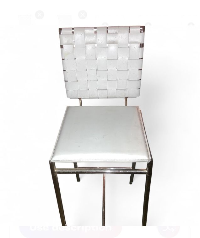 White Lattice Back Chrome Chair(s) x2