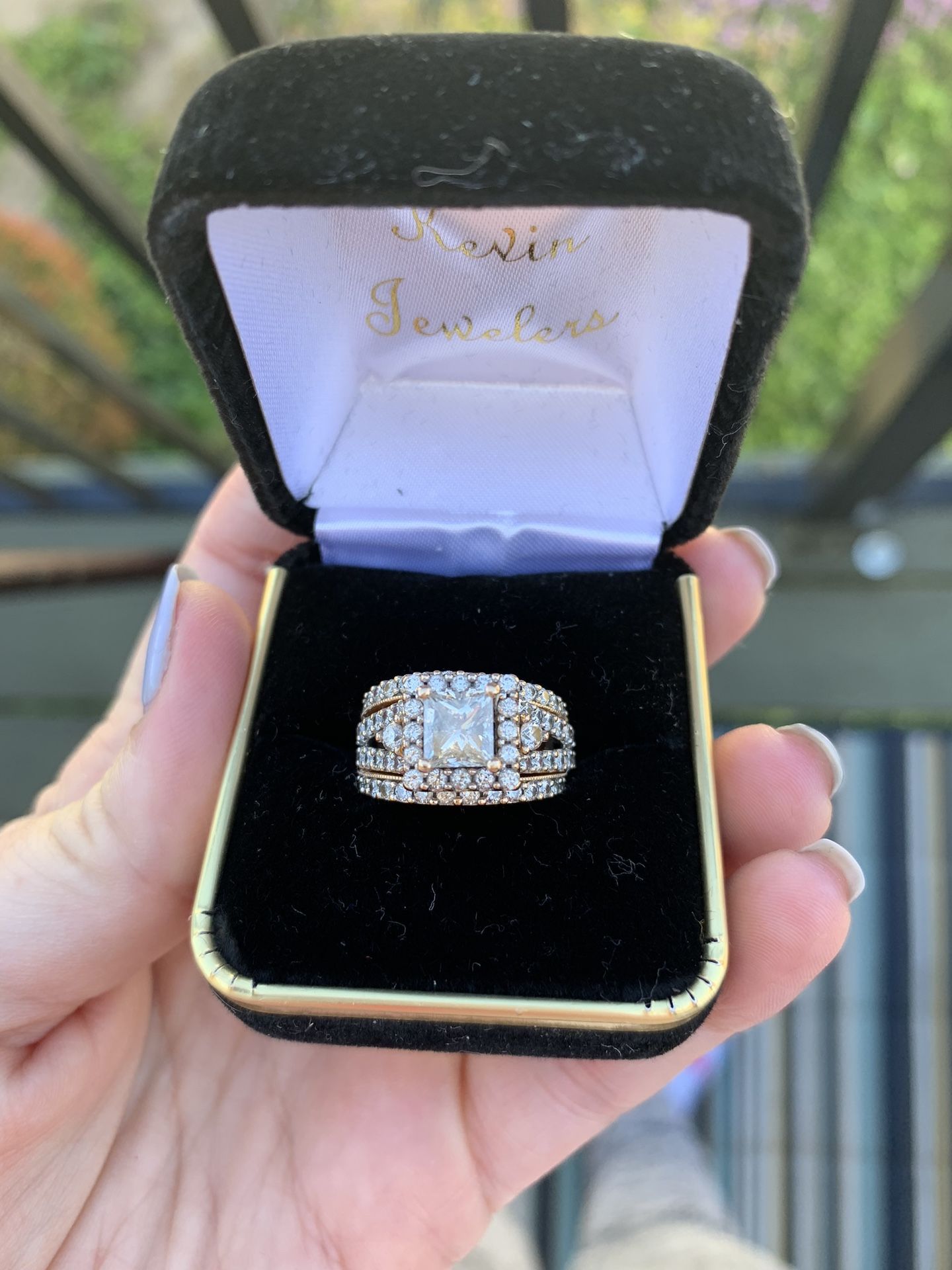 14k Rose Gold wedding ring set