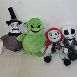 Disney Nightmare Before Christmas Set Of Four 6" Plushies