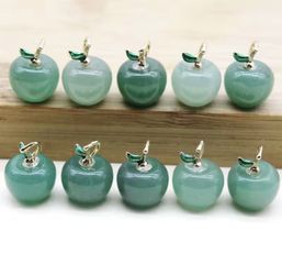 8pcs Apple Statue Pendant Natural Lapis Lazuli Stone Carved Jewelry