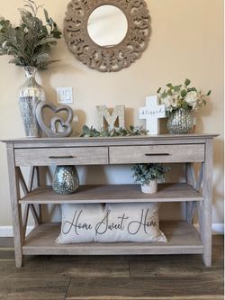 Washed Grey Entry/Console table