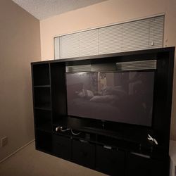 TV storage unit, black-brown