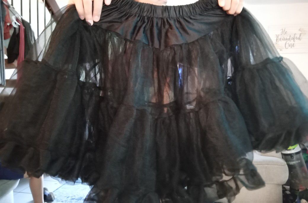 New Black Tulle Skirt Pettie Coat Size One Size Fits All