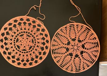 Orange Knit Wall Hangings