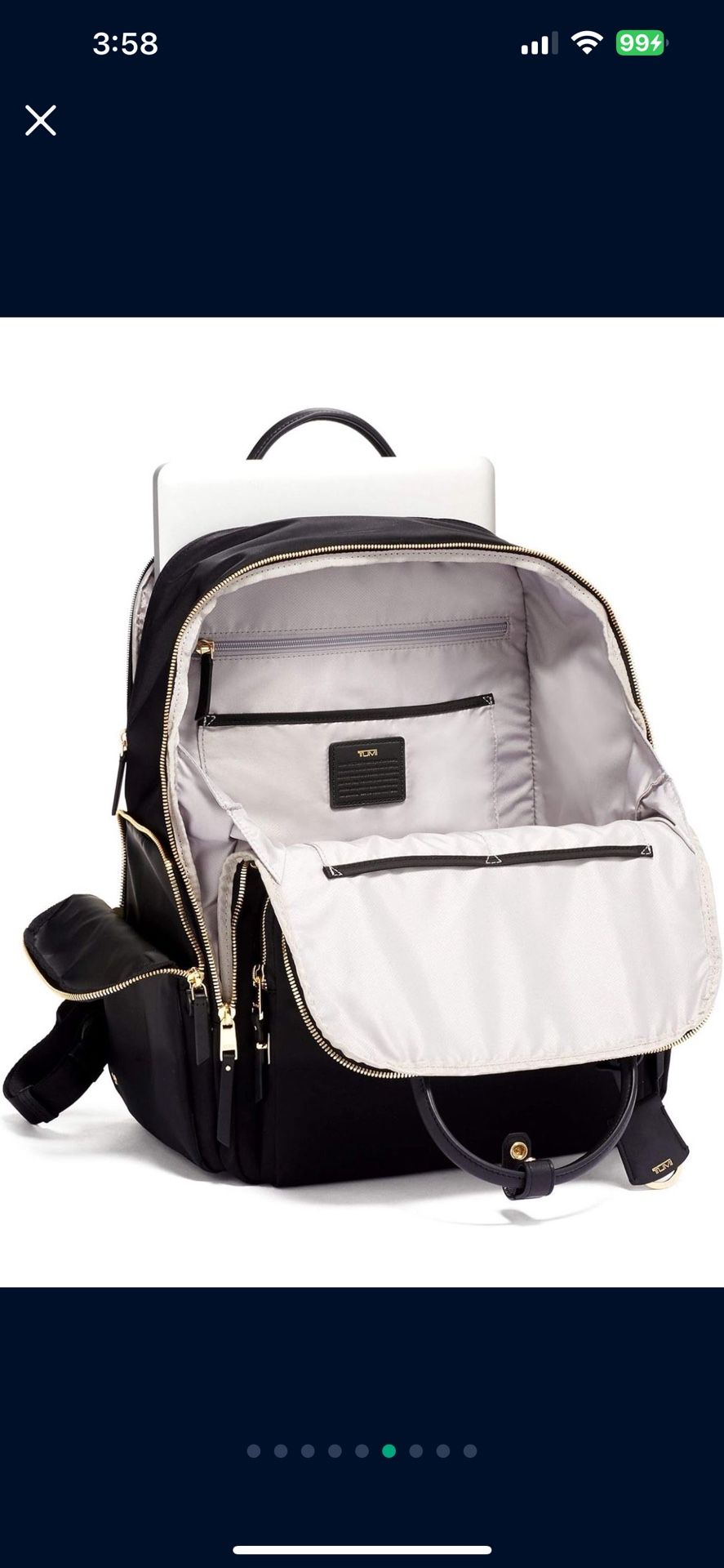 tumi backpack uma Voyageur access phone pocket with hidden magnetic snap closure TUMI Alpha Bravo Dynamic Backpack