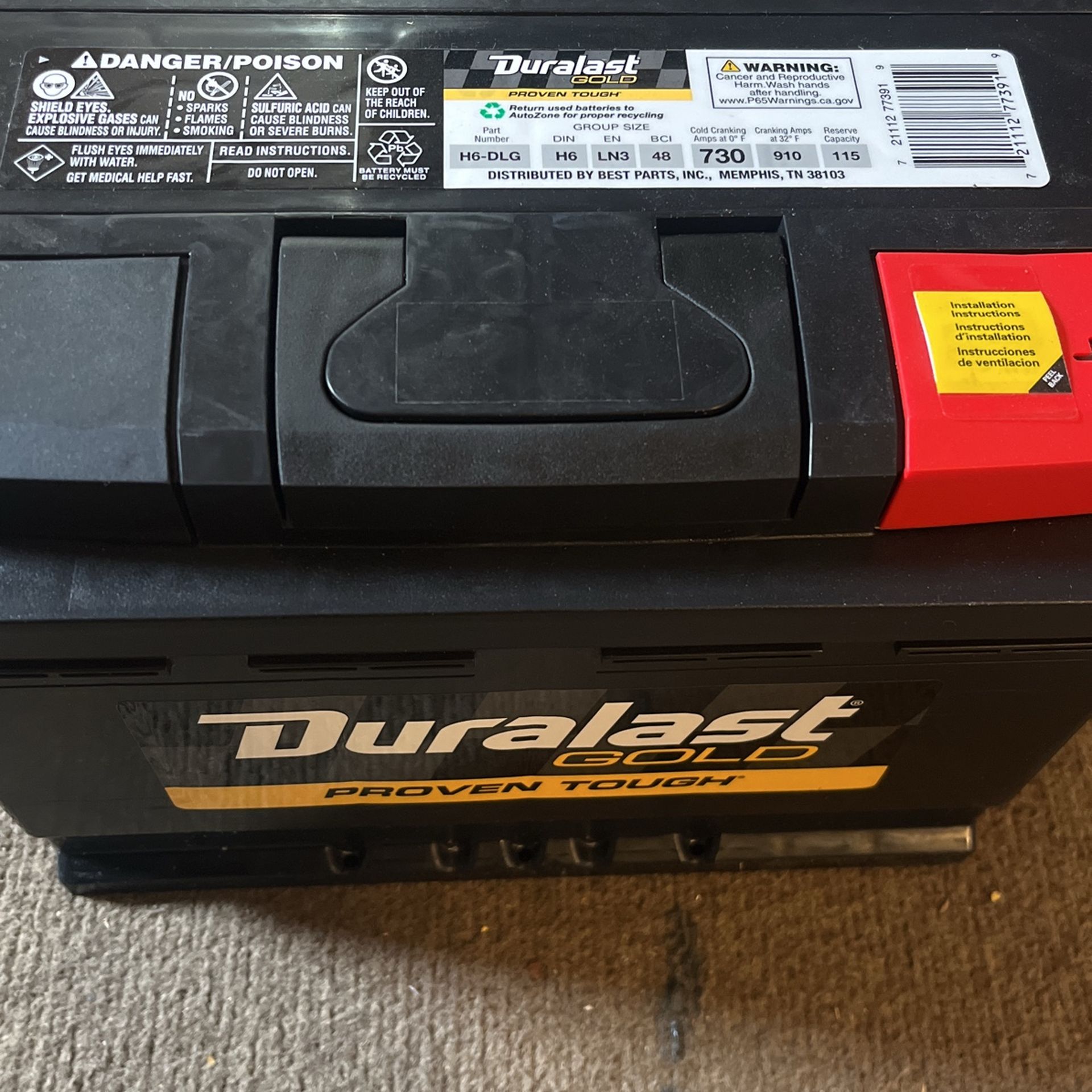 Duralast Gold Battery + Warranty Till ‘26