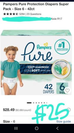 Pampers size 6 $25