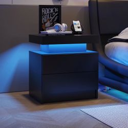 Modern black nightstand