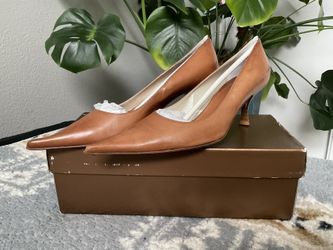 Donna Piú Leather Cognac Kitten Heels