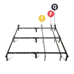 Mainstays 7" Twin/Full/Queen Size Adjustable Metal Bed Frame, Black, BOX SPRING REQUIRED (SOLD SEPARATELY)