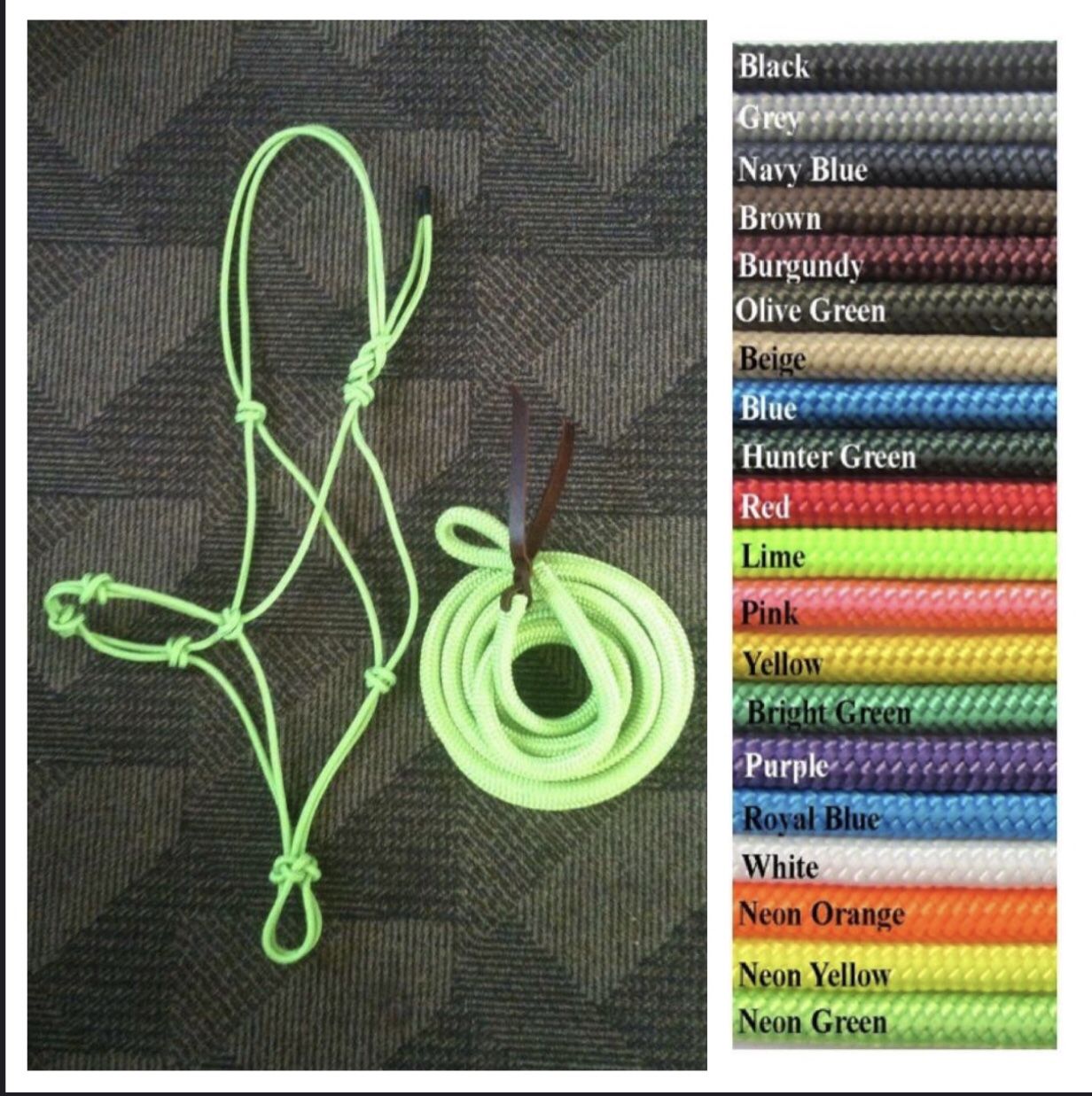 Clinton Anderson style rope halter and leads