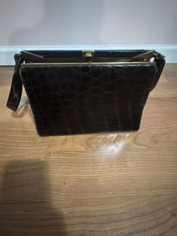 Vintage Saks Fifth Ave Crocodile Leather Purse Bag