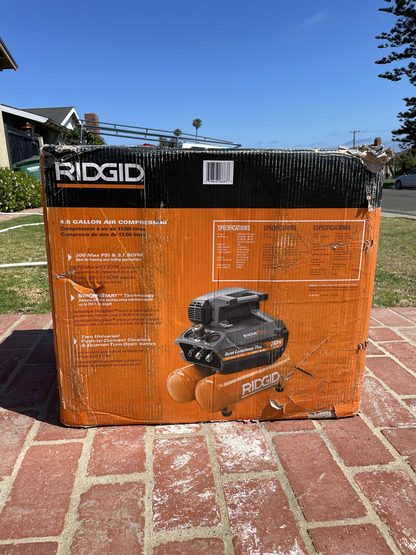 RIDGID 4.5 Gal. Portable Electric Quiet Air Compressor
