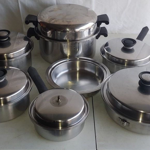 Amway Queen Cookware 13 Pc Set Multi-Ply 18/8 Stainless Steel USA