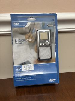 RCA RP5022 Digital Voice Recorder Dictaphone 64MB Silver 26hrs