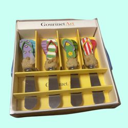 Beach Sandals Handle Stainless Steel Knife Spreaders (4) - Art!