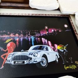 James Bond Custom Framed  Art By Godard 