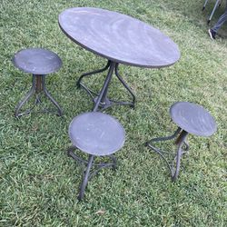 Metal Table And Stools 