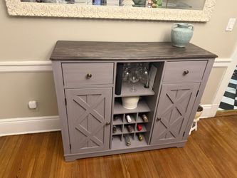 Farmhouse Bar Cabinet with Wine Rack