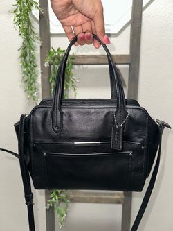 Coach Black Leather Satchel Crossbody Bag