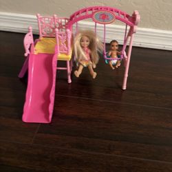 Barbie Swing set with Baby & Girl Doll