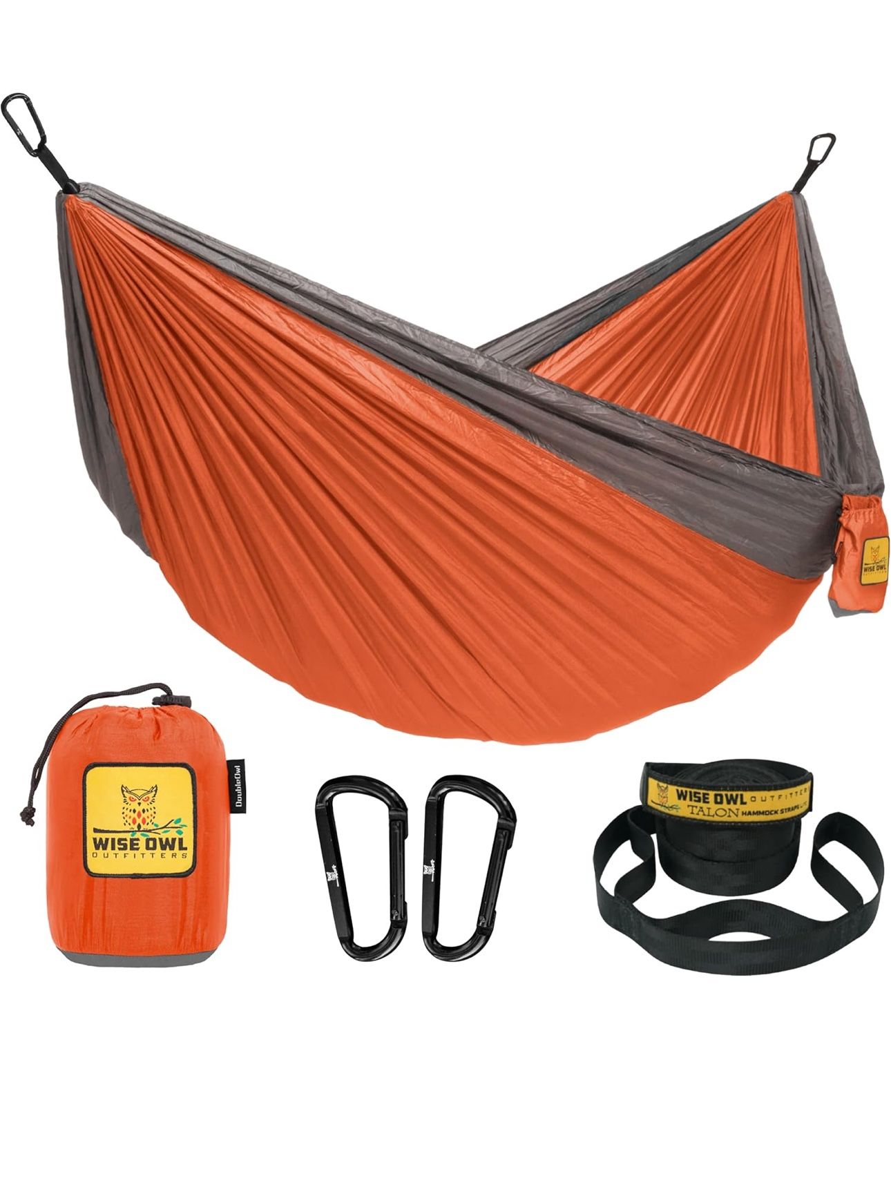 Wise Owl Outfitters Hammock for Camping Hammocks Gear for The Outdoors Backpacking Survival or Travel - Portable Lightweight Parachute Nylon - Up to 5