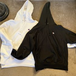 Black & White Champion Hoodies