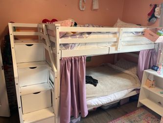 Bunk bed left side stairs and storage - Frame only